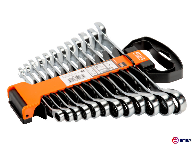 Набор комбинированных гаечных ключей с храповиком, 12 шт