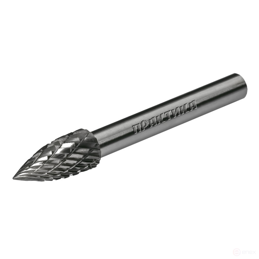 Борфреза твердосплавная ПРАКТИКА тип G параболическая заостренная, 8 х 20 мм, хвостовик 6 (644-504)