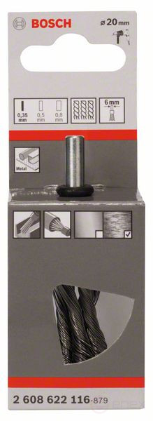 Brush brush with bundles of wavy steel wire, 19x0.35 mm 19 mm, 0.35 mm