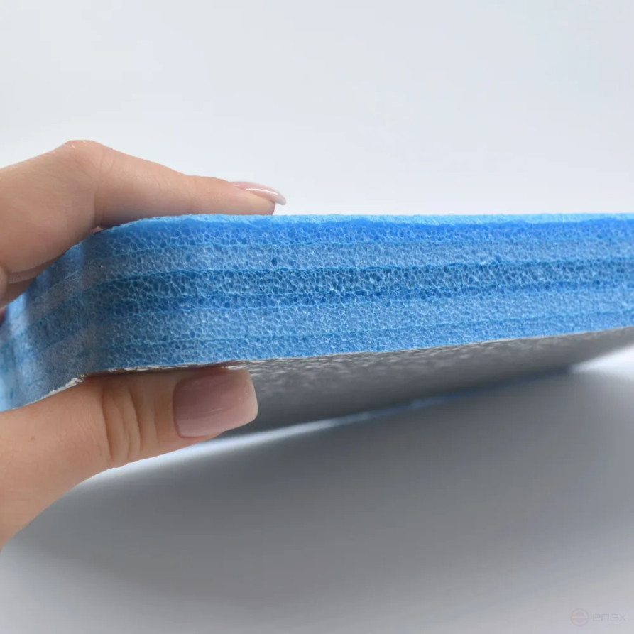 Tourist seat, 5-layer blue, with foil, moisture-proof, multi-layered, foam/karemat, camping seat, hiking/hiking trunk 350x240x25 mm