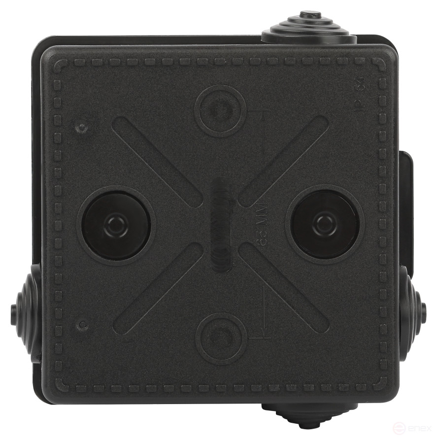 Soldering box ERA KOR-100-100-50- 8g-B open installation black 100x100x50mm with 8 vx hermetic leads. IP54