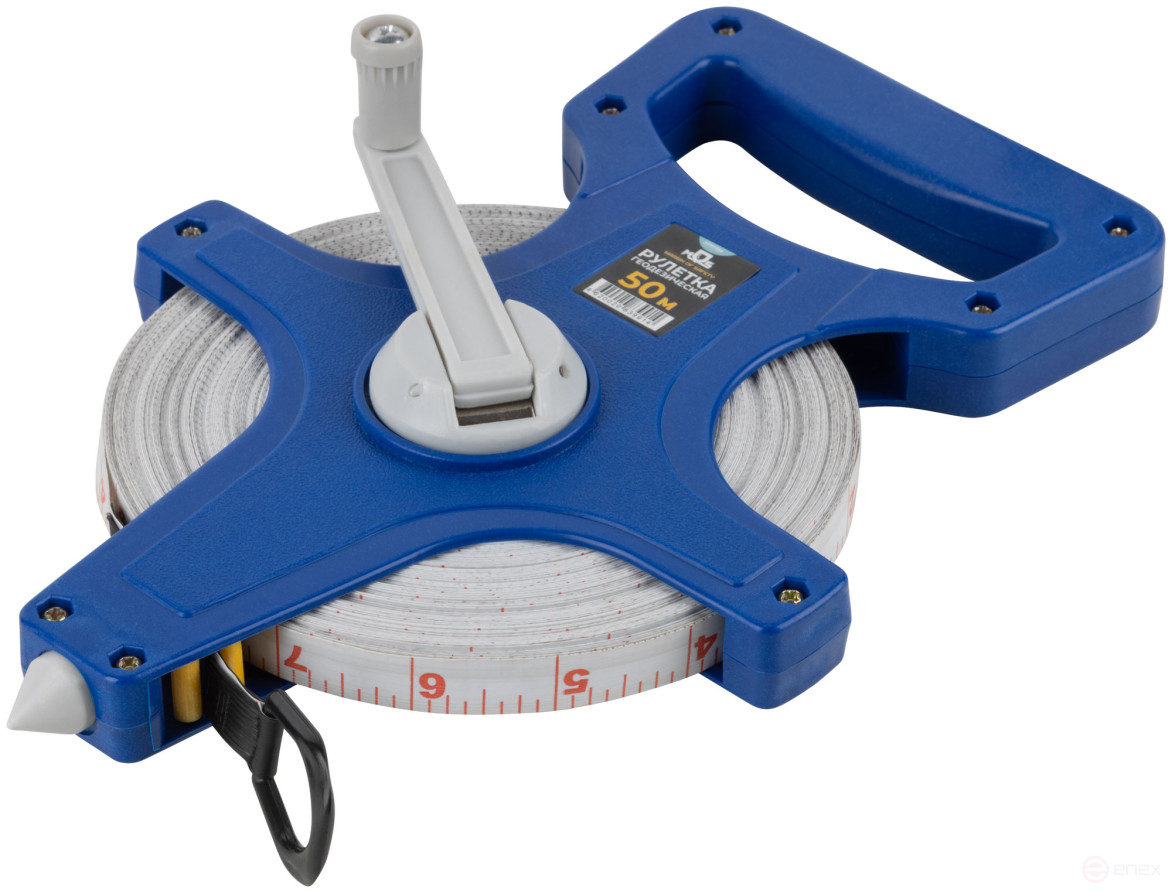 Geodetic tape measure, open case, fiberglass tape 50 m