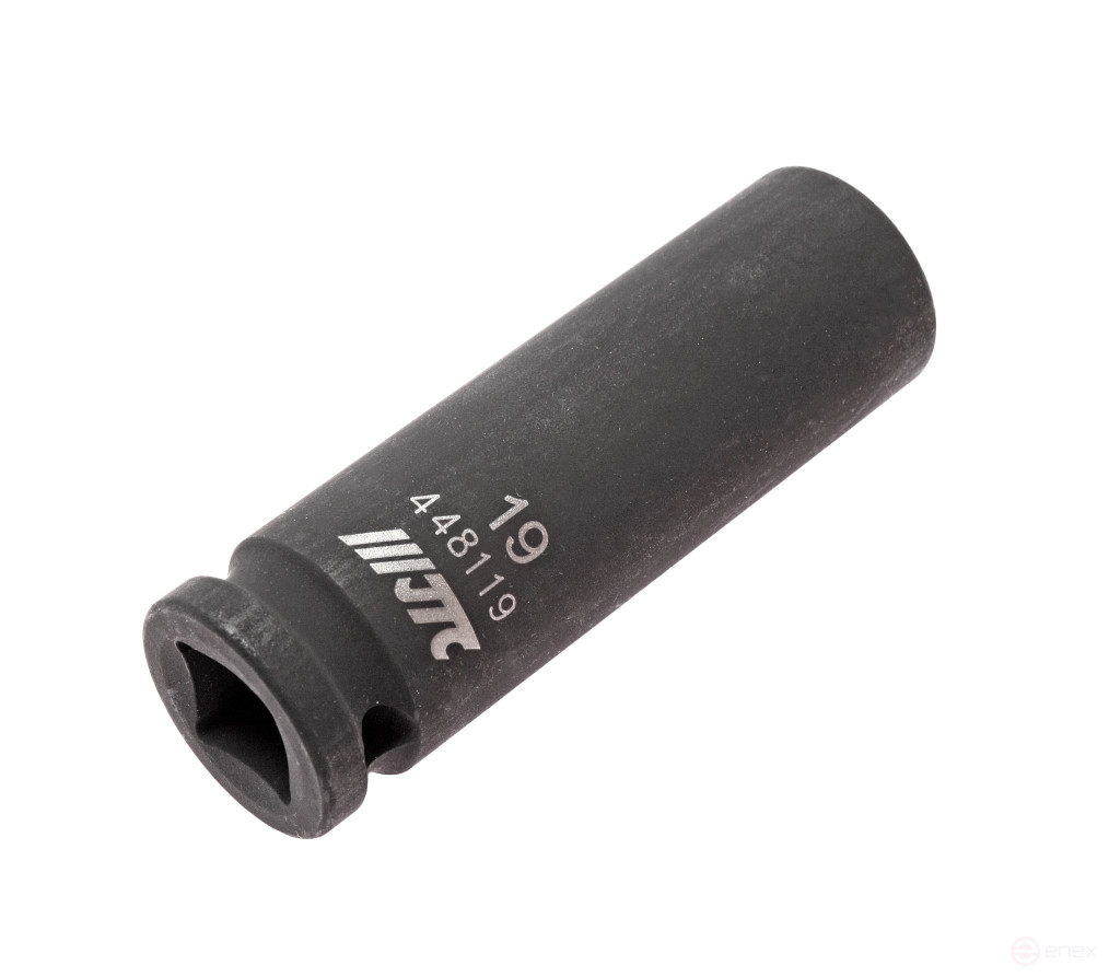 Головка торцевая ударная глубокая тонкостенная 6-гранная 1/2" х 19мм, длина 82мм JTC /1/10/100