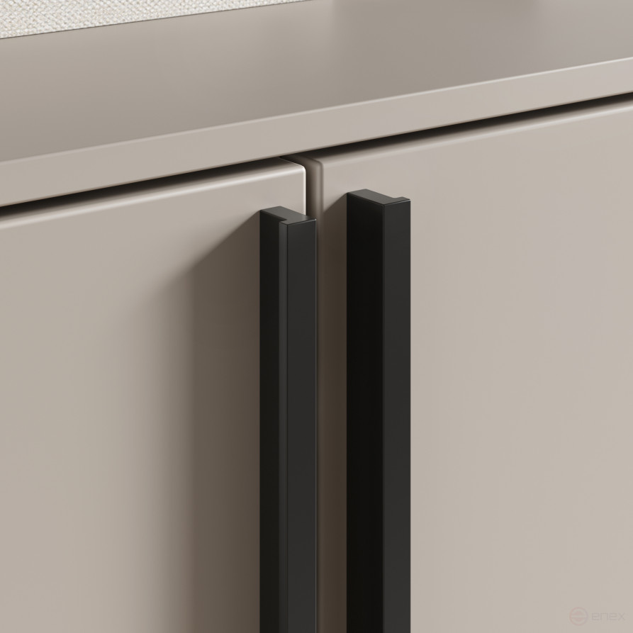 Handle meb. bracket alum. PIANO 896/1000 matt black, AKS type 2