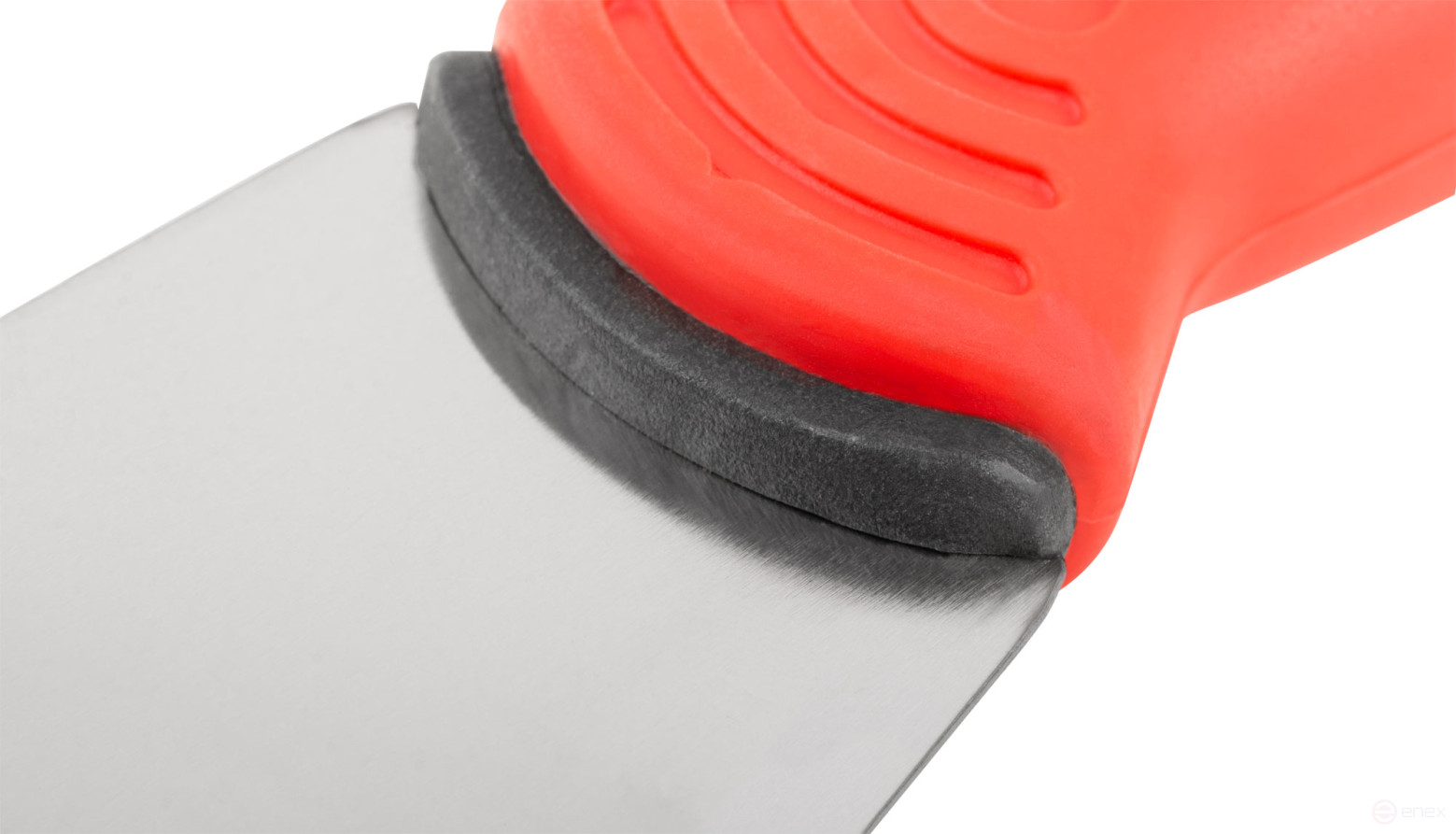 Spatula, stainless steelsteel, rubberized handle 60 mm