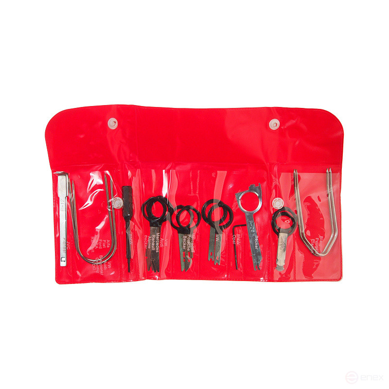 Набор инструмента ER-86122 для демонтажа авторадиоаппаратуры, 20 предметов, на планшете ЭВРИКА 1/12/72