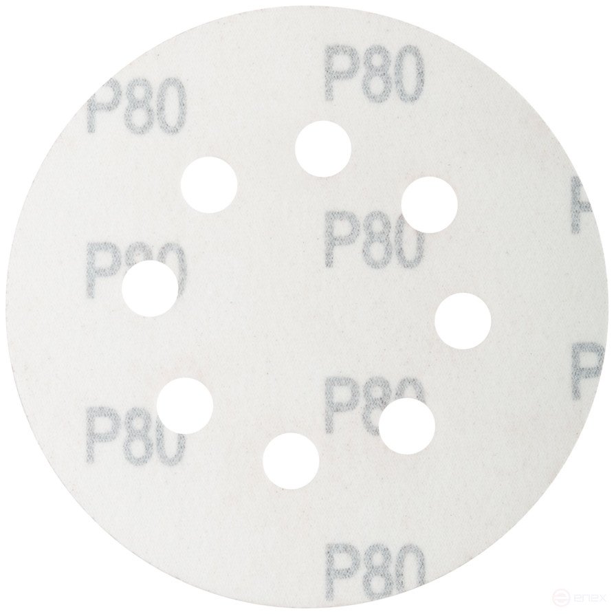 Grinding wheels with holes (Velcro), aluminum oxide, 125 mm, 5 pcs. P 80