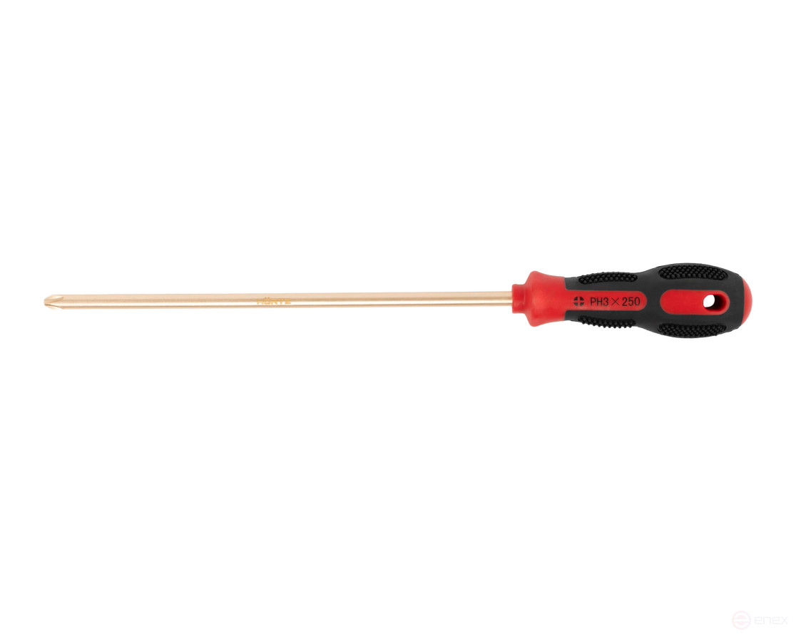 Phillips screwdriver PH 3x250 (total 377mm) intrinsically safe alloy BeCu 261-1014, HORTZ