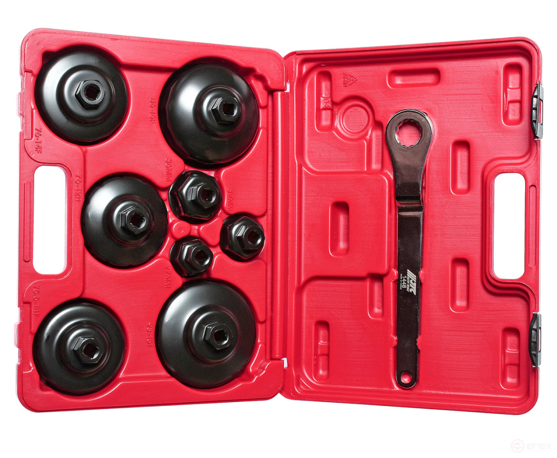 Съемник фильтров масляных 9 предметов чашка в кейсе JTC