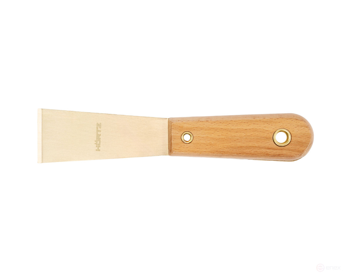 Painting spatula narrow 40 mm AlCu wooden handle intrinsically safe 204C-1004, HORTZ