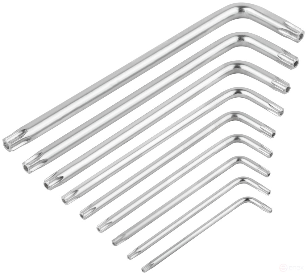 Ключи "звездочки" 9 шт. 40Cr, Т10-Т50, в пластиковом держателе