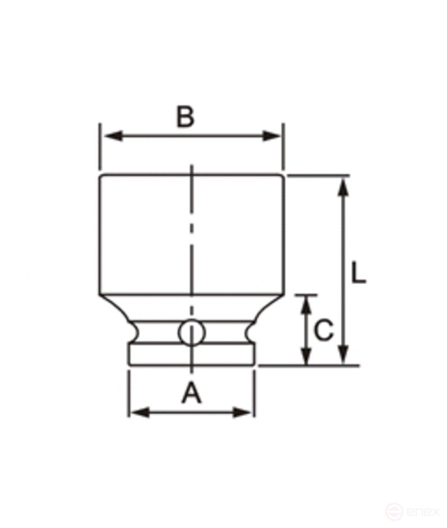 Головка торцевая 1/2" 29мм ударная L=42мм JTC