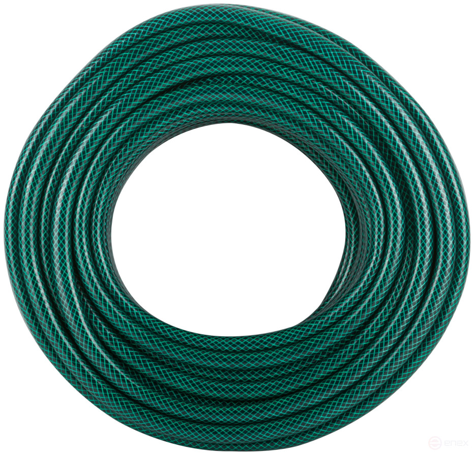 Шланг поливочный трехслойный армированный, зеленый 1/2" х 1,8 мм х 50 м