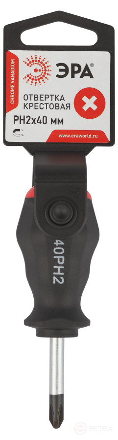 40PH2 Отвертка ЭРА PH 2х40 мм крестовая двухкомпонентная рукоятка
