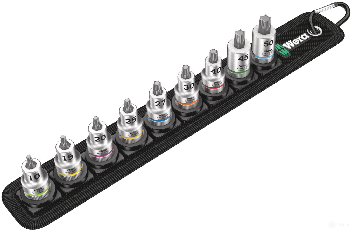 Belt B 3 TORX® HF Zyklop Набор головок торцевых со вставкой, с функцией фиксации крепежа, DR 3/8", 9 предметов