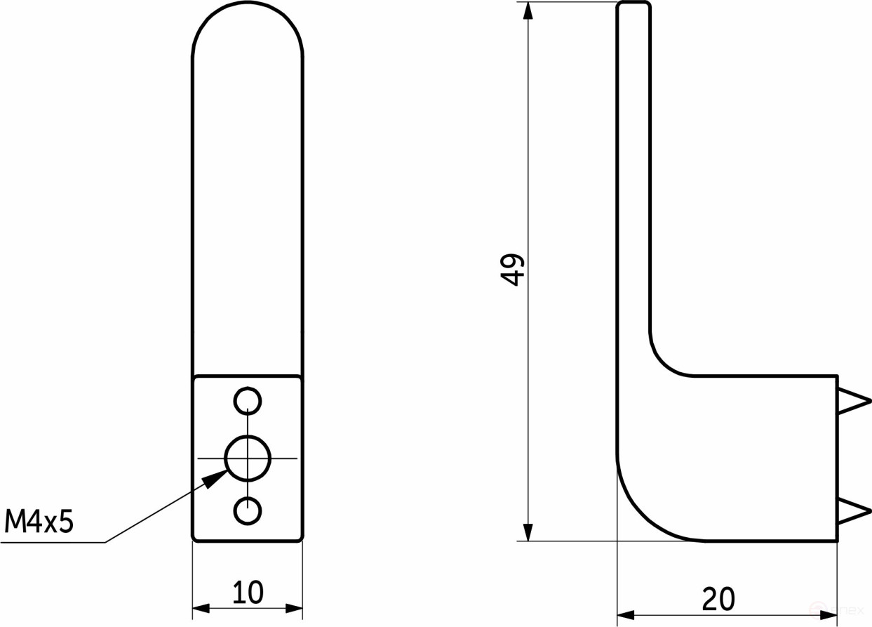 Крючок меб. однорожковый мет. START брашированное золото AKS