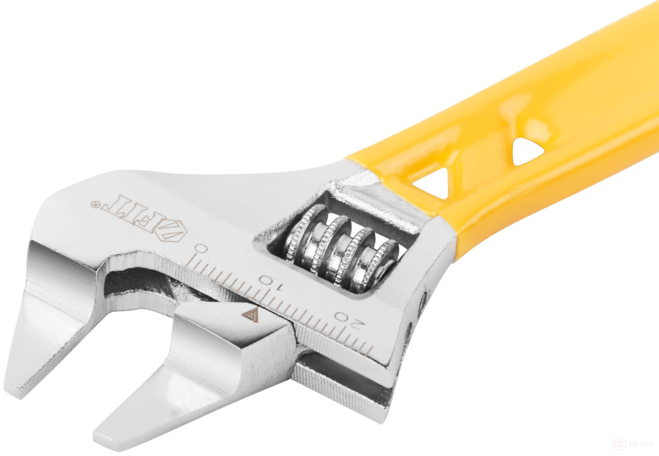 Adjustable wrench "Ultra", CrV, shortened, ground. narrow lips, scale, extra magnification.Grip 120mm (24mm)