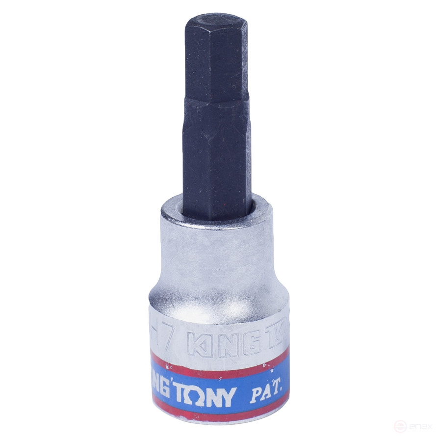 Насадка (бита) торцевая 3/8", Hex, 7 мм, L = 50 мм KING TONY 302507
