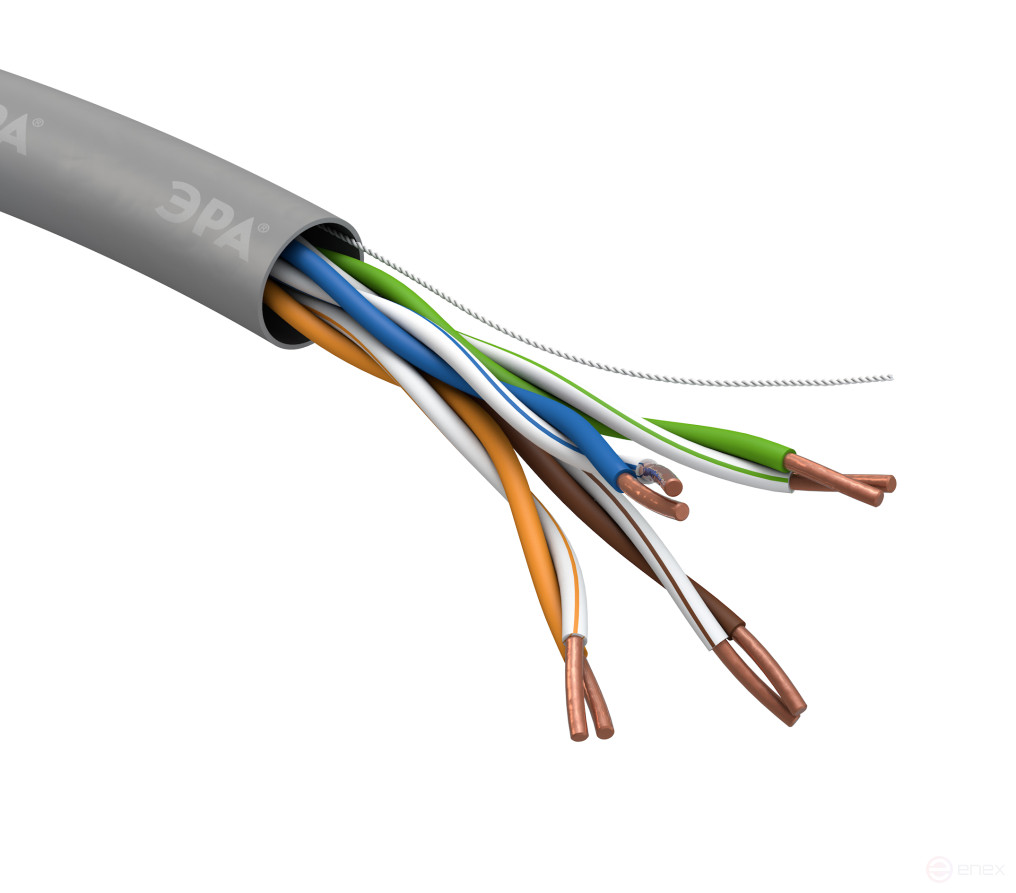 UL-4-PVC Кабель витая пара ЭРА SIMPLE U/UTP 4x2x24AWG Cat5e CU PVC 305м