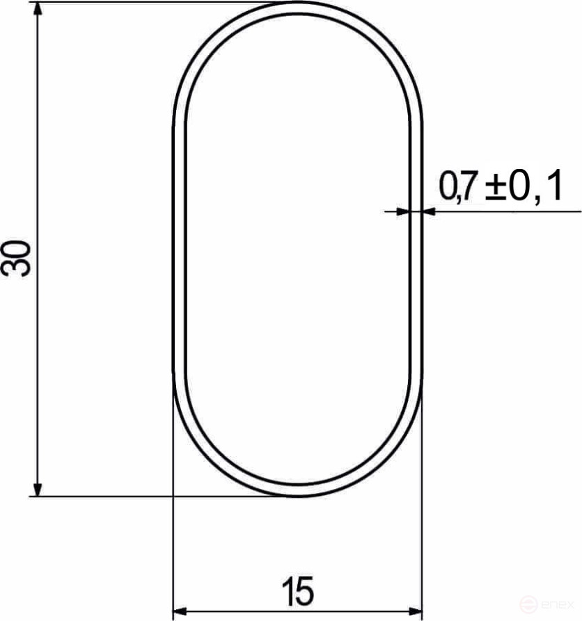 Труба овальная L-3000 30*15 (0,9кг/0,7мм), белый AKS