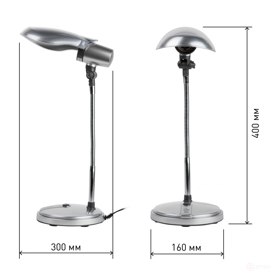 ERA NE-301-E27-15W-S Silver Table Lamp