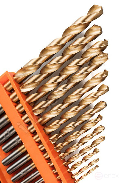 Набор сверл по металлу НС42 от 2 до 8 шаг 0,5, 13шт. Р6М5 TiN