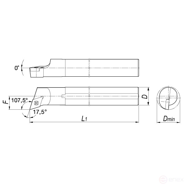 Державка токарная S16Q-SDQCL07 расточная левая