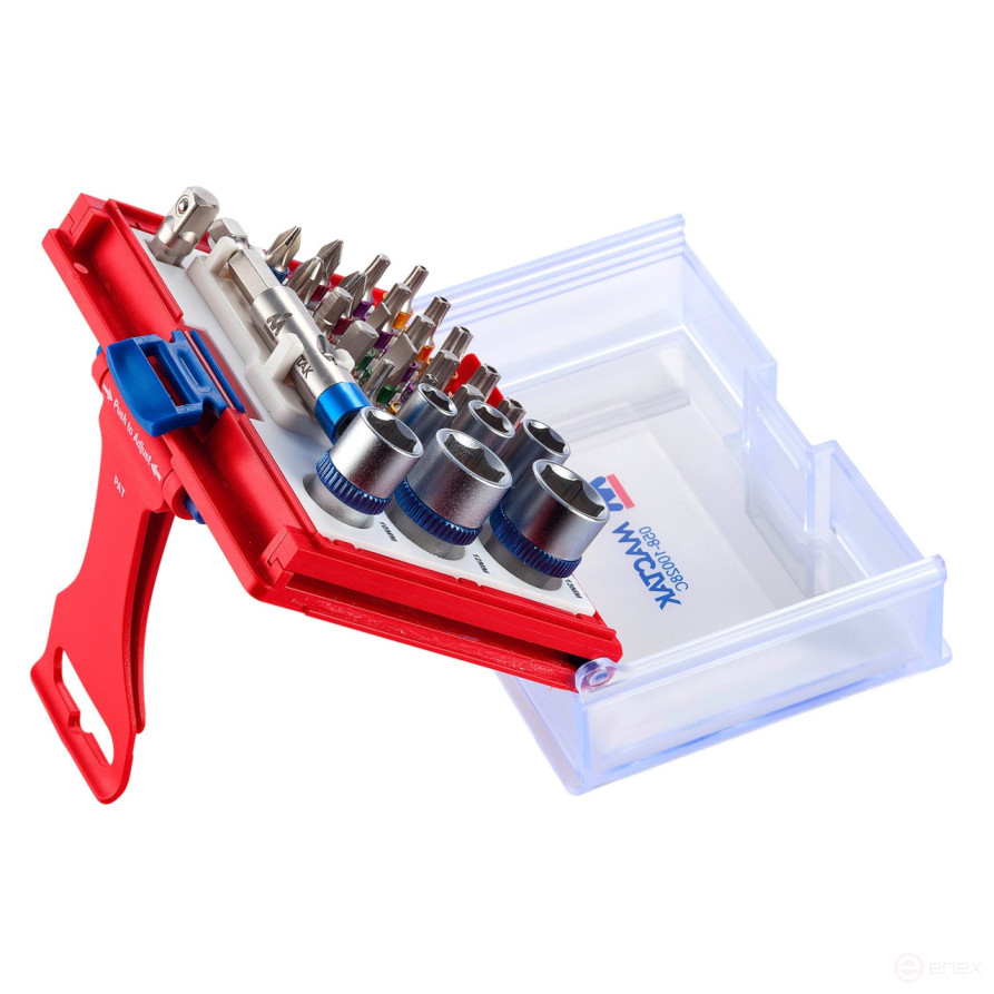 Набор вставок (бит) 1/4", PH, PZ, Hex, Torx, Slotted, 28 предметов МАСТАК 058-10028C