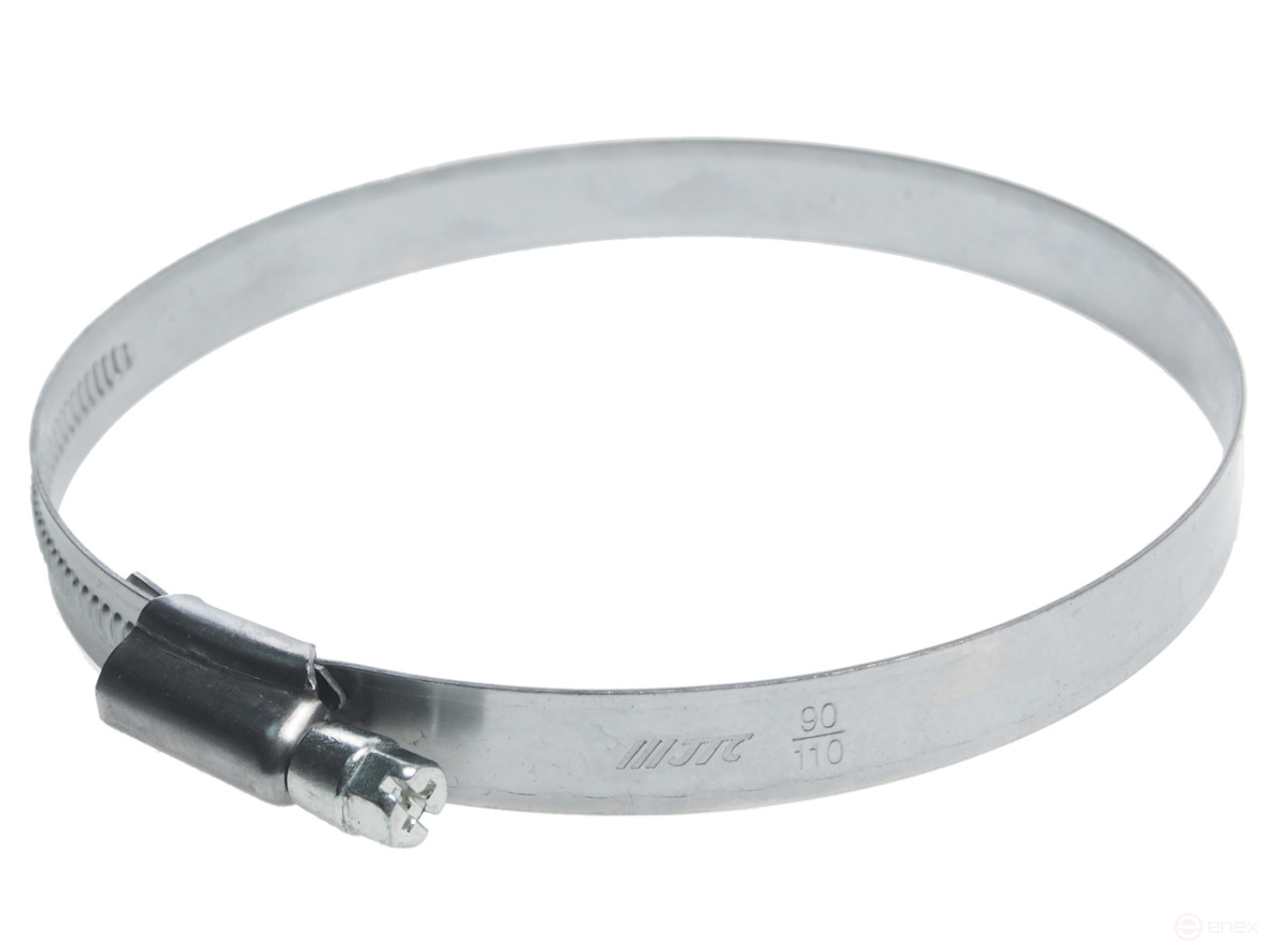 Хомут ленточный 90-110мм (12мм) червячный нержавеющая сталь JTC