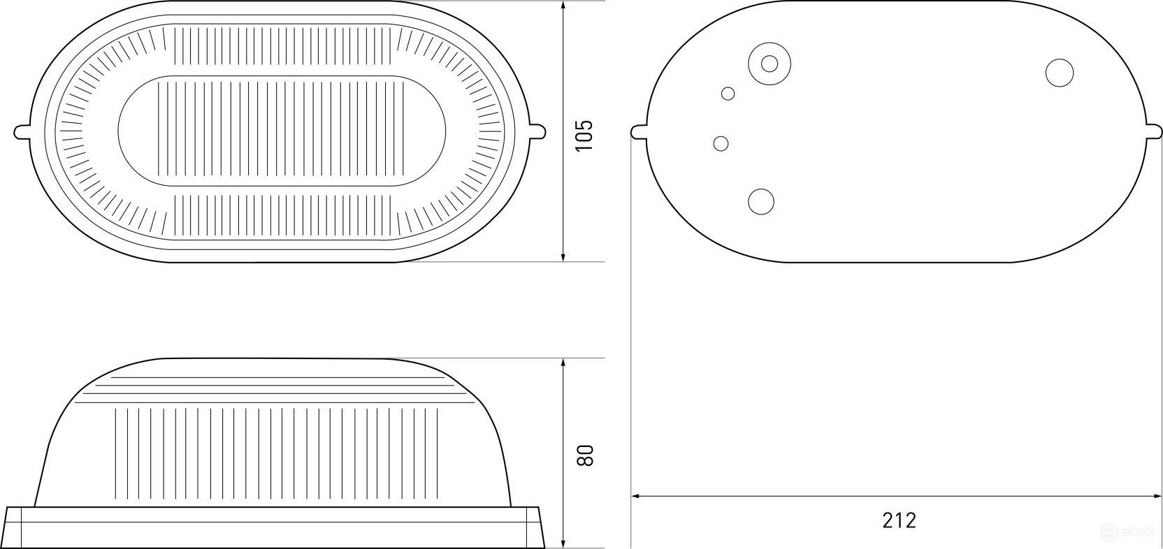 Светильник ЭРА НБП 04-60-001 Акватермо алюминий/стекло IP54 E27 max 60Вт 212х105 овал черный