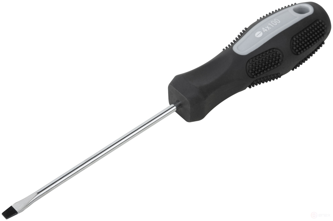 Screwdriver "Master", CrV steel, rubberized handle 4x100 mm SL