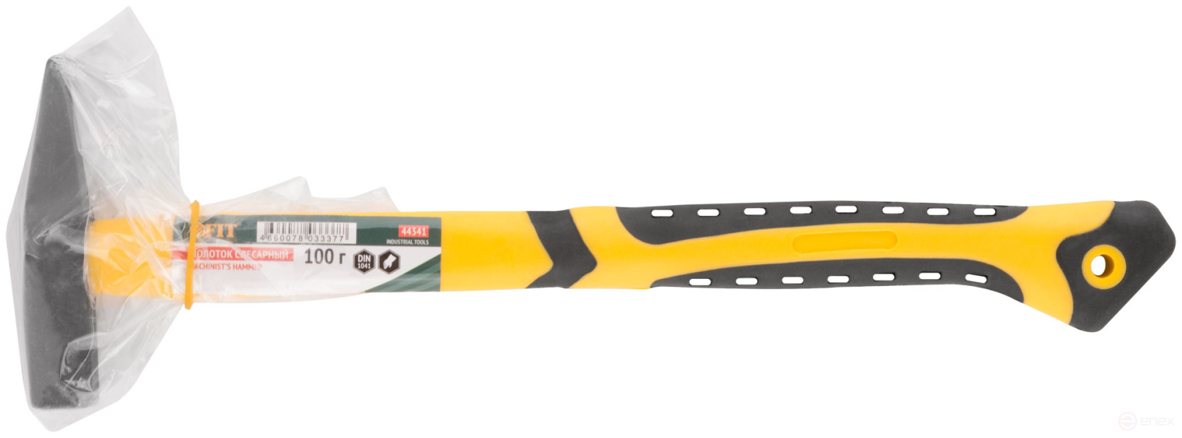 Молоток кованый, фиберглассовая усиленная ручка, антивибрационные накладки, Профи 100 гр.