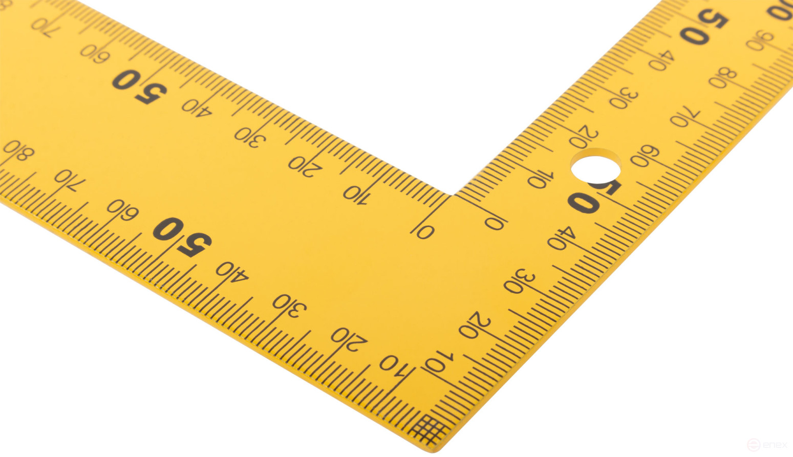 Угольник столярный цельнометаллический желтый, крашеная шкала 200 х 300 мм