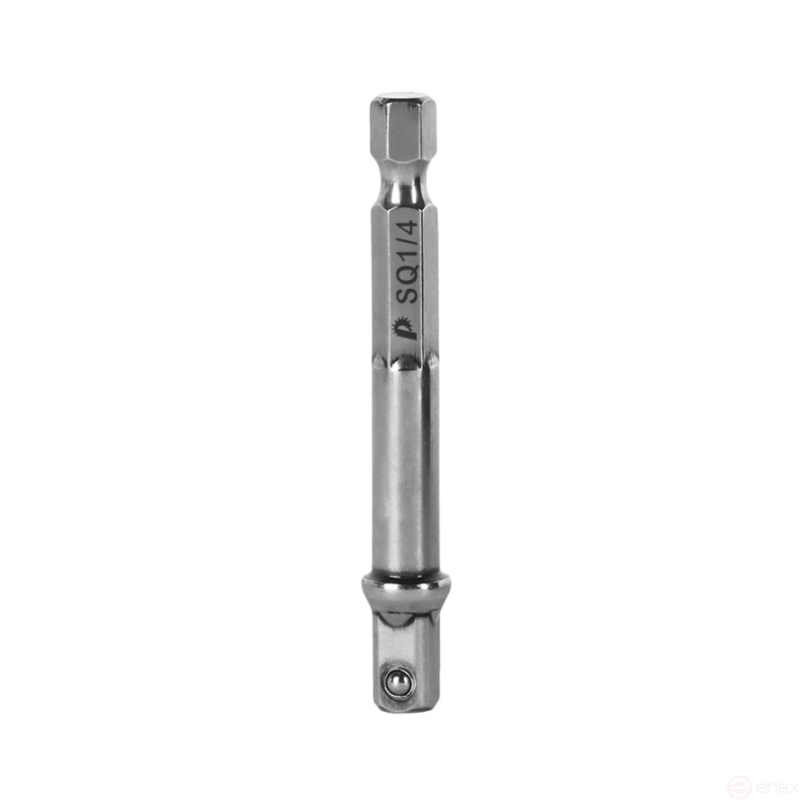 Адаптер ПРАКТИКА квадрат 1/4" для головок, длина 65 мм, хвостовик шестигранник 1/4" (776-690)