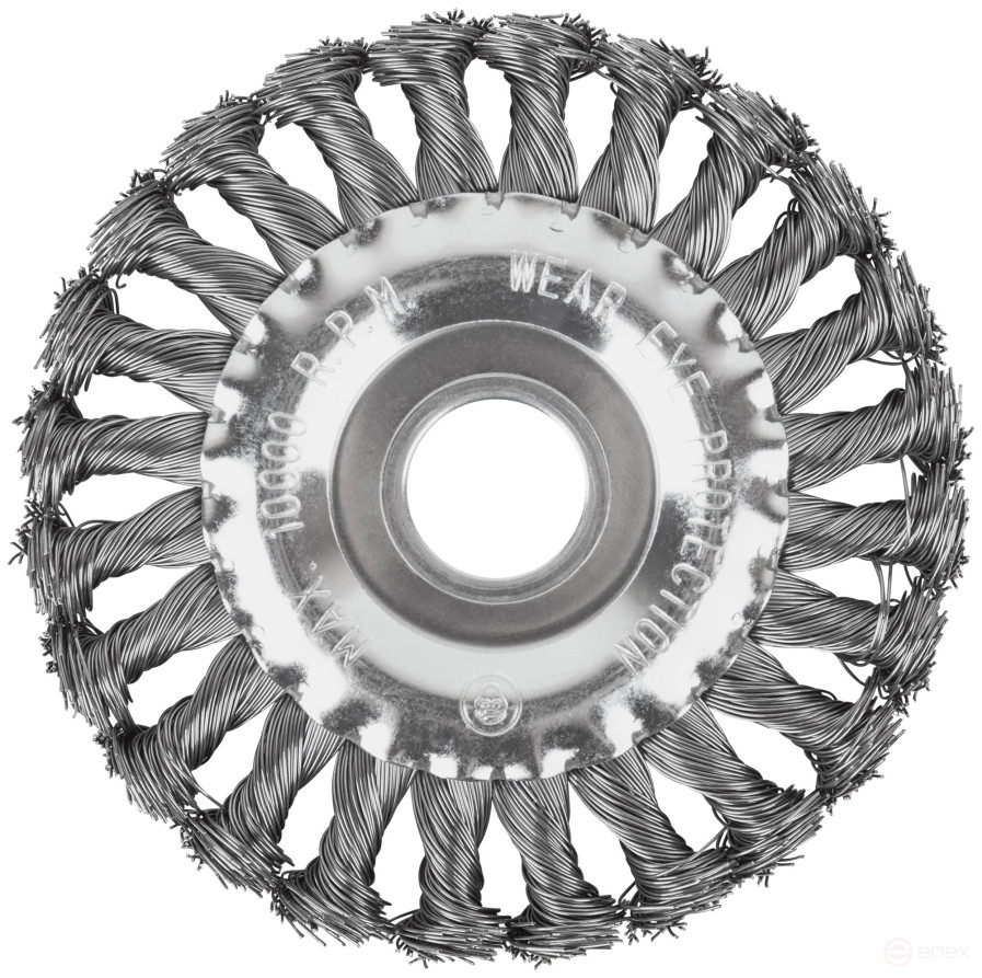 Щетка для УШМ, посадка 22,2 мм, тип "Плоская", крученая проволока 0,5 мм, 125 мм, блистер, CUTOP Profi