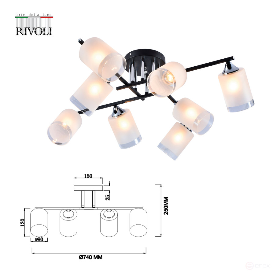 Rivoli Marielle Chandelier 9073-308 8 x E27 60W Modern