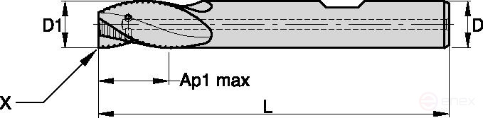 Milling cutter F4BJ1200BWL20C260 KCPM15