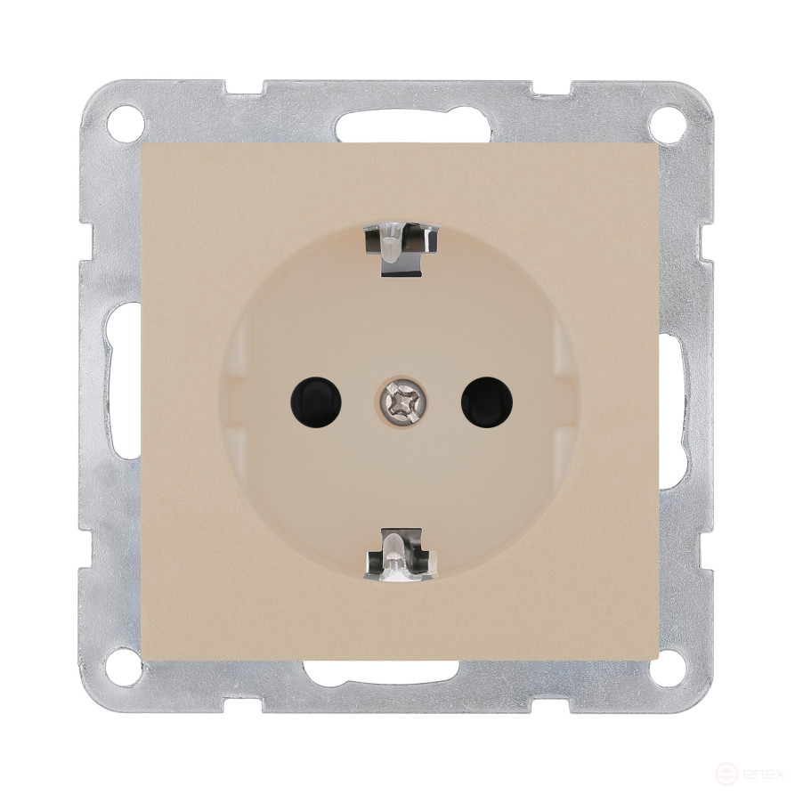 Socket with a/c, with blinds (champagne) LK80