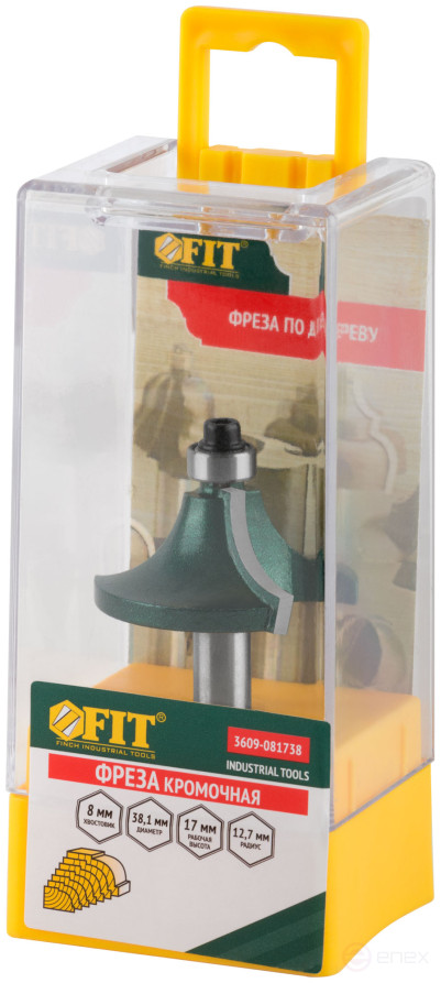 Фреза кромочная калевочная с нижним подшипником DxHxL=38,1x17x54 мм