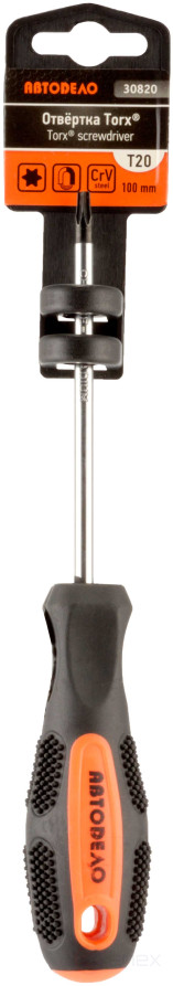 Отвертка TORX "АвтоDело" T5x 75мм на держателе (30805)