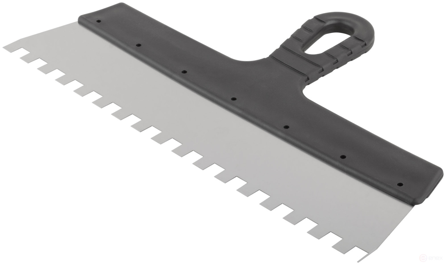 Шпатель фасадный нержавеющий зубчатый 350 мм / зуб 10 мм