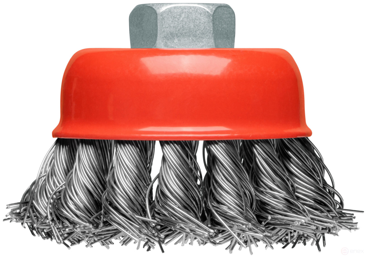 Корщетка-чашка, гайка М14, стальная витая проволока 65 мм, блистер