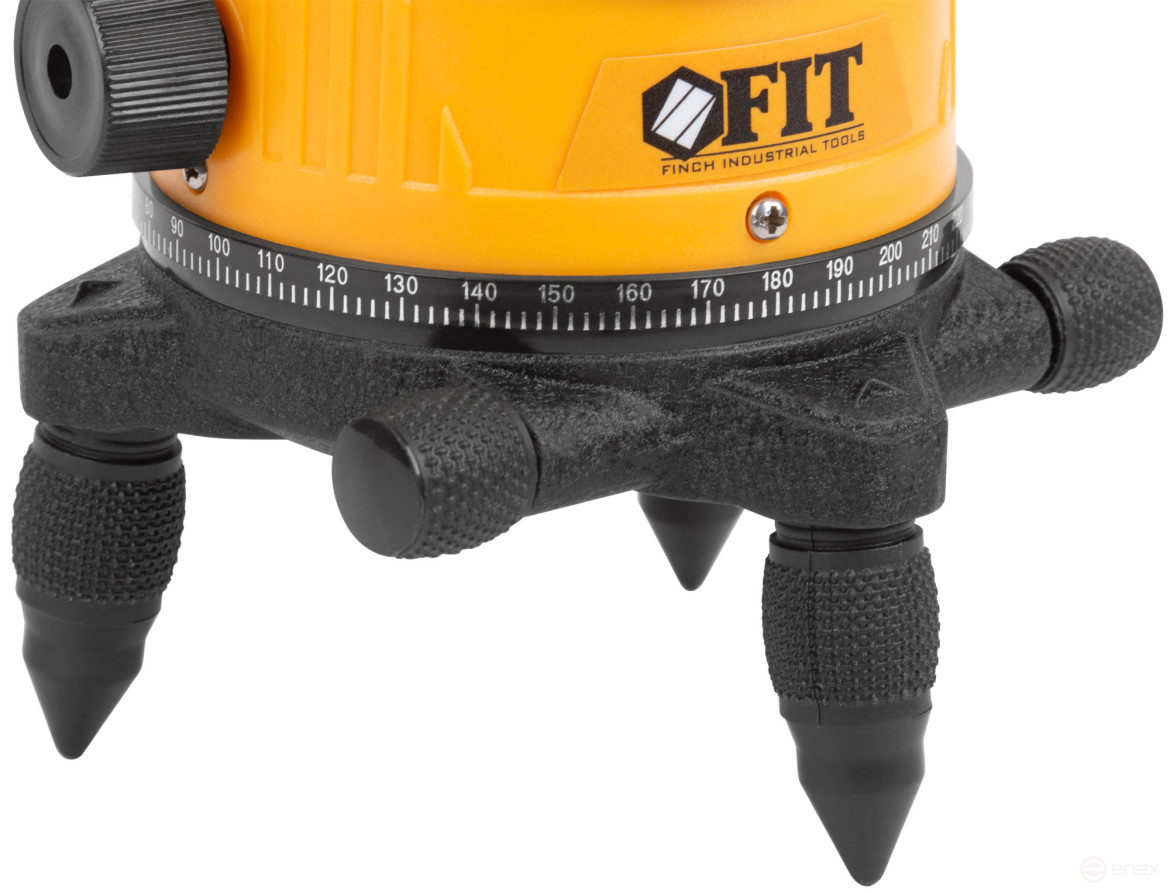 Уровень лазерный самоуспокаивающийся, зеленые лучи, горизонталь + 4 вертикали, диапазон 20 м, Li-Ion аккум., 2 уровня яркости, тренога, алюминиевый ке