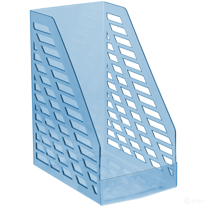 Лоток для бумаг вертикальный СТАММ "XXL", тонированный голубой