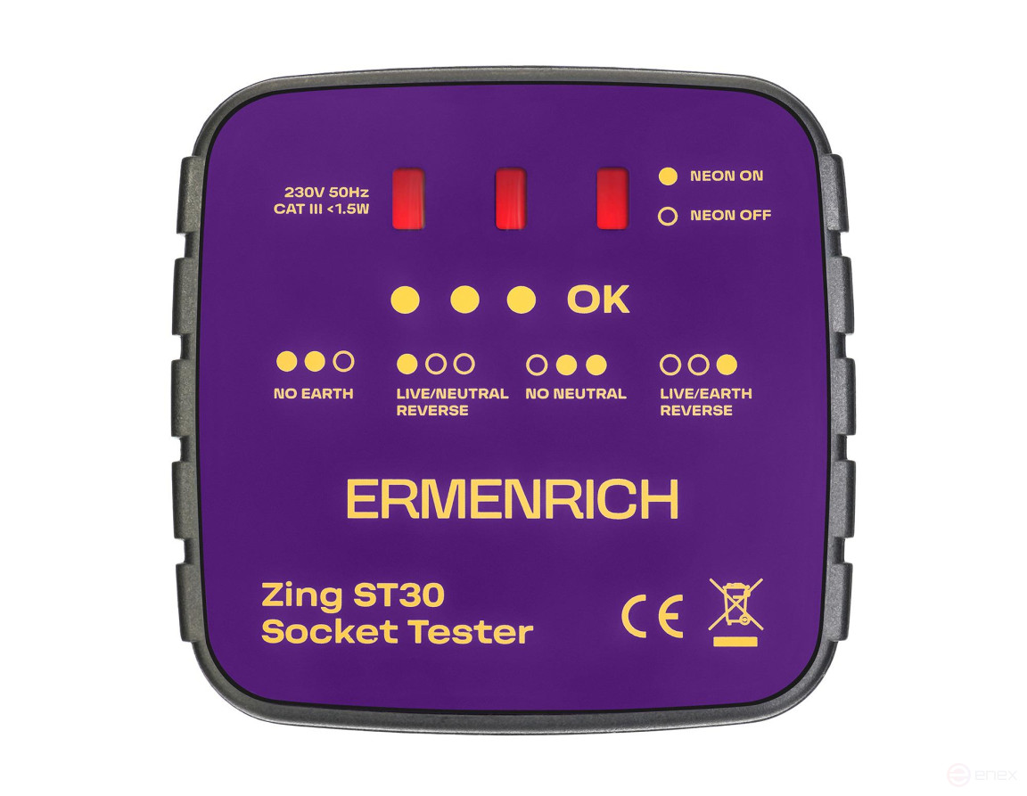 Тестер розеток Ermenrich Zing ST30