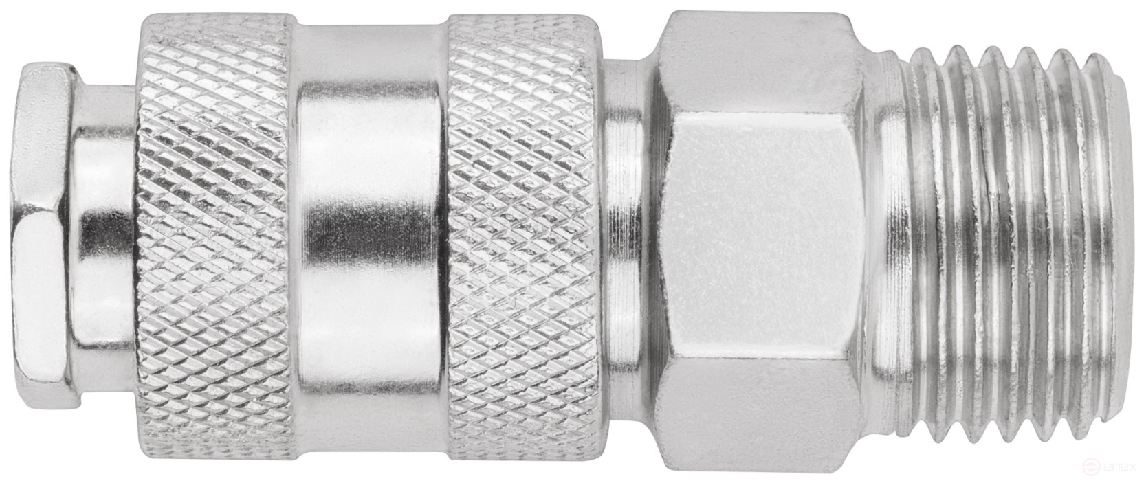Quick-release adapter with 1/2" male thread shut-off valve