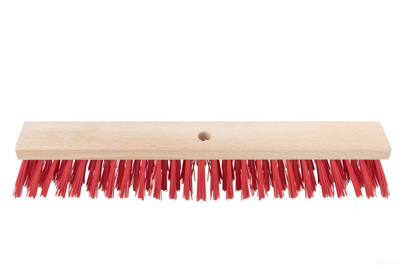 Profi wooden outdoor brush, stiff bristles, threaded hole at an angle, 5-row, 500x65 mm