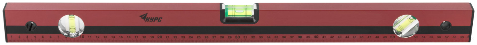 Optima level, 3 eyes, red body, milled working face, 600 mm scale