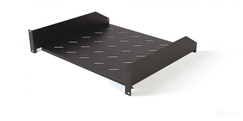 TAL3-2U-400-RAL9005 Полка угловая с перфорацией 19", 2U, ширина 440 мм, глубина 400 мм, цвет черный (RAL 9005)