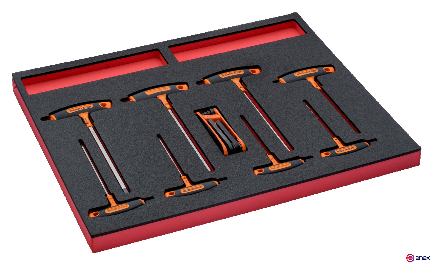 Fit&Go Screwdriver set with T-handle and L-shaped hexagons in the base, 19 pcs